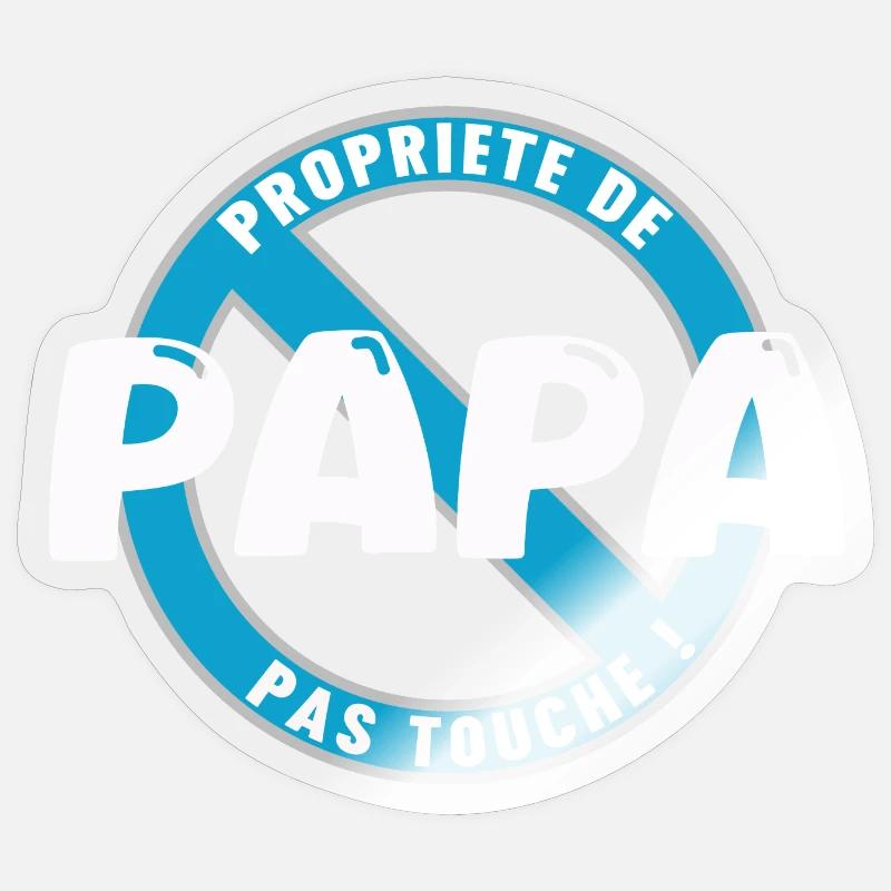 Papas Eigentum, weiß - Sticker Größe S (10 x 10 cm) - Transparent glänzend