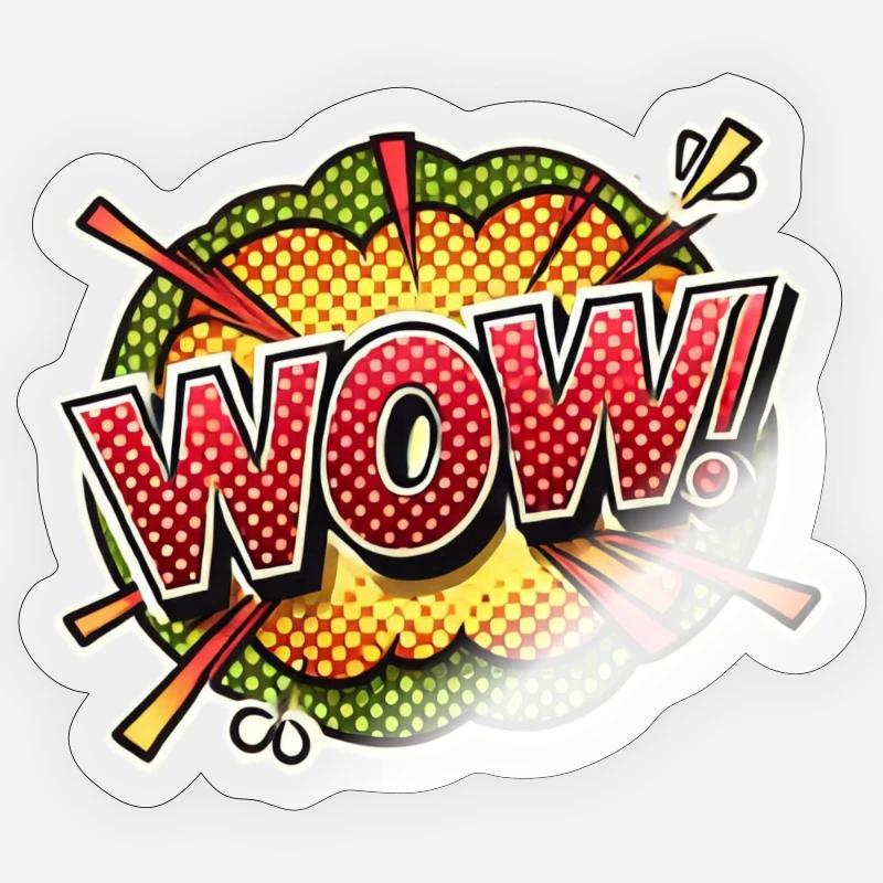 Pop Art Explosion Wow Design Sticker taille S (10 x 10 cm)