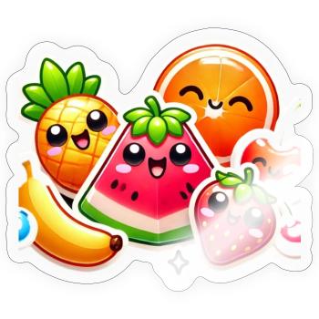 Colorful Fruit Party Style - Sticker size S (10 x 10 cm) - transparent glossy - Front