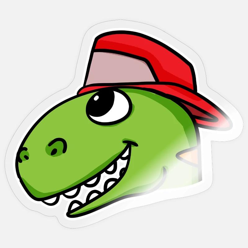 Dinosaurier Kopf Dino - Sticker Größe S (10 x 10 cm) - Transparent glänzend