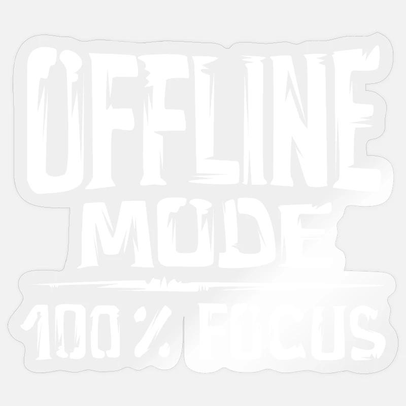 Offline Mode - 100% Focus - Sticker size S (10 x 10 cm) - transparent glossy