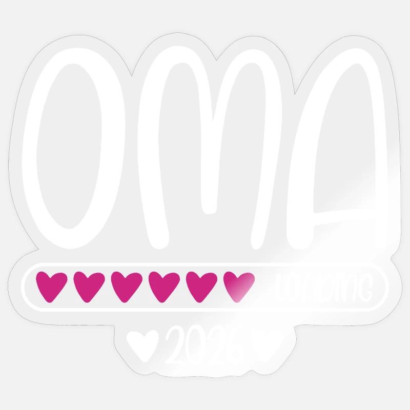Oma 2026 loading - Sticker Größe S (10 x 10 cm) - Transparent glänzend