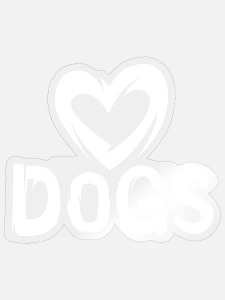 Dogs Liebe - Herzsymbol für Hundefreunde - Sticker Größe S (10 x 10 cm) - Transparent glänzend