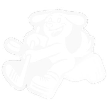 Labrador Silhouette Hockey Minimaliste - Sticker taille S (10 x 10 cm) - brillant transparent - Devant