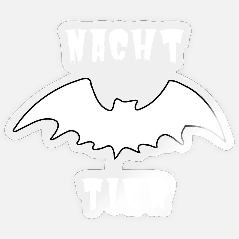 Nachttier_Weis_1 - Sticker Größe S (10 x 10 cm) - Transparent glänzend
