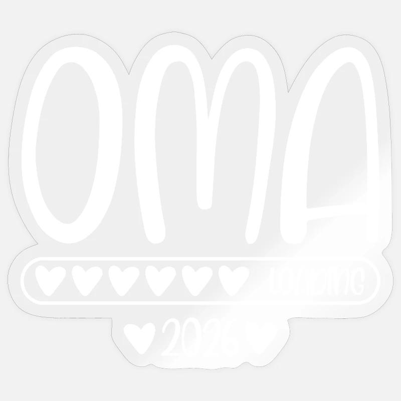 Oma 2026 loading - Sticker Größe S (10 x 10 cm) - Transparent glänzend