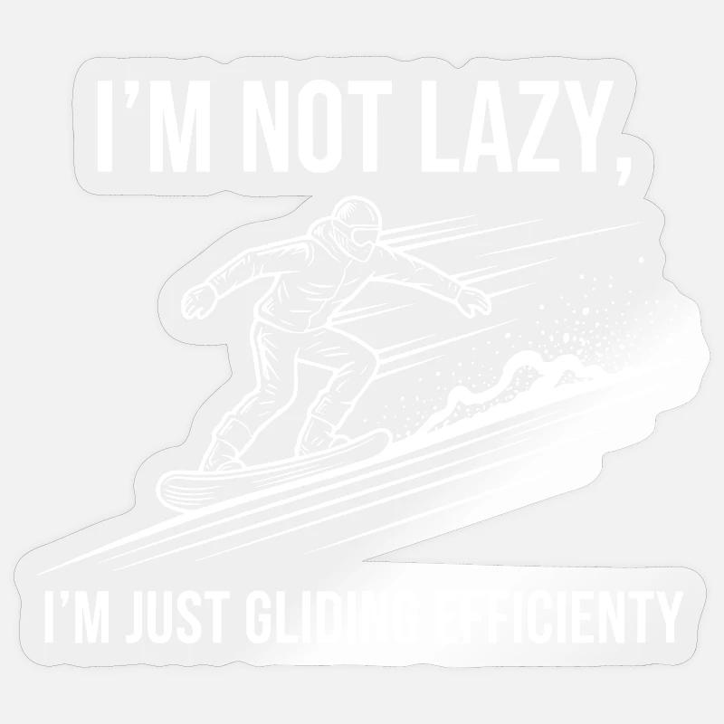 Pas paresseux, juste efficace - Sticker taille S (10 x 10 cm) - brillant transparent