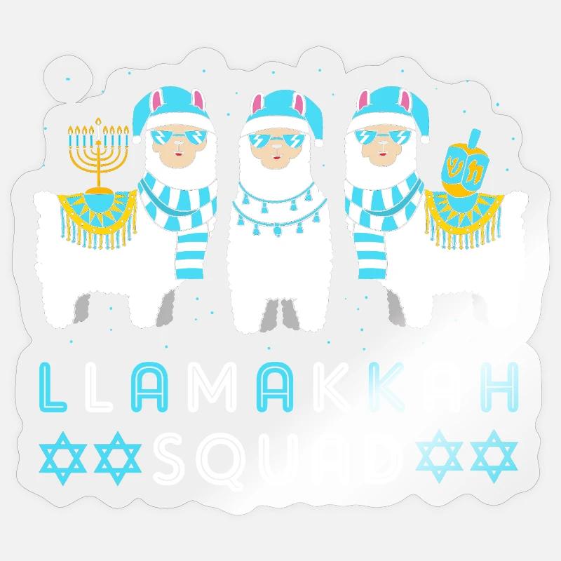 Hanoukka Hanoukka Hanoukka - Sticker taille S (10 x 10 cm) - brillant transparent