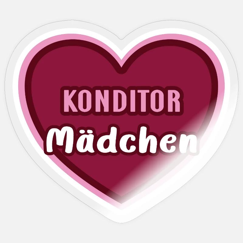 Konditor Mädchen Kind Konditorin Azubi Bäckerin Sticker Größe S (10 x 10 cm)