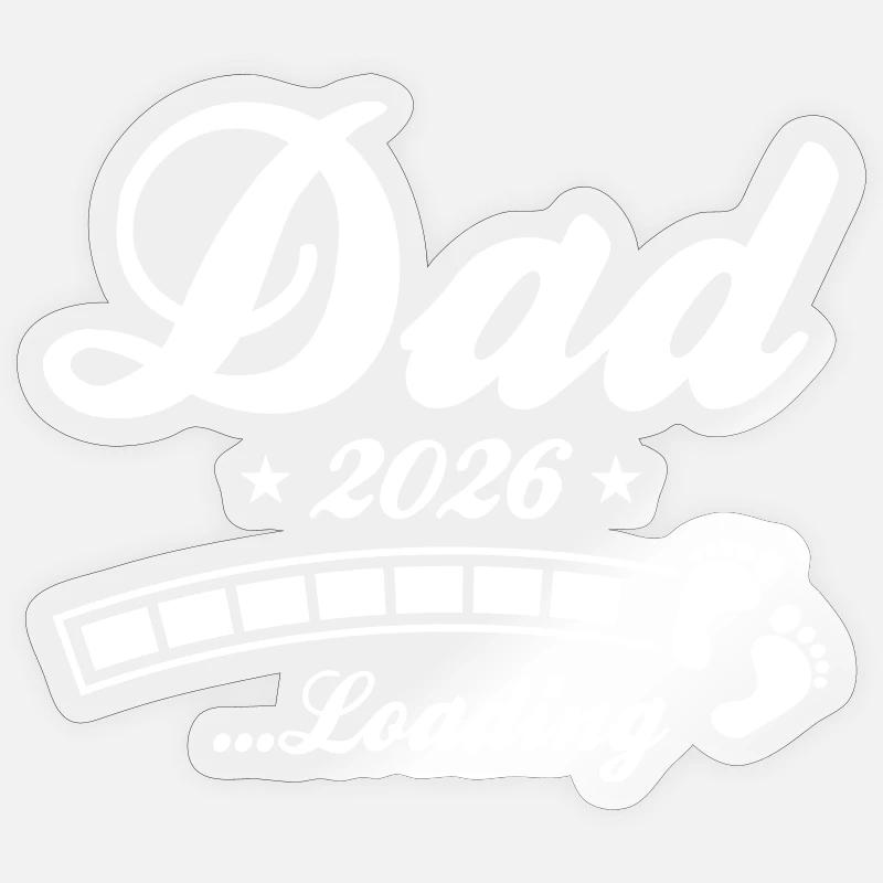 Dad 2026 Loading Papa - Sticker Größe S (10 x 10 cm) - Transparent glänzend