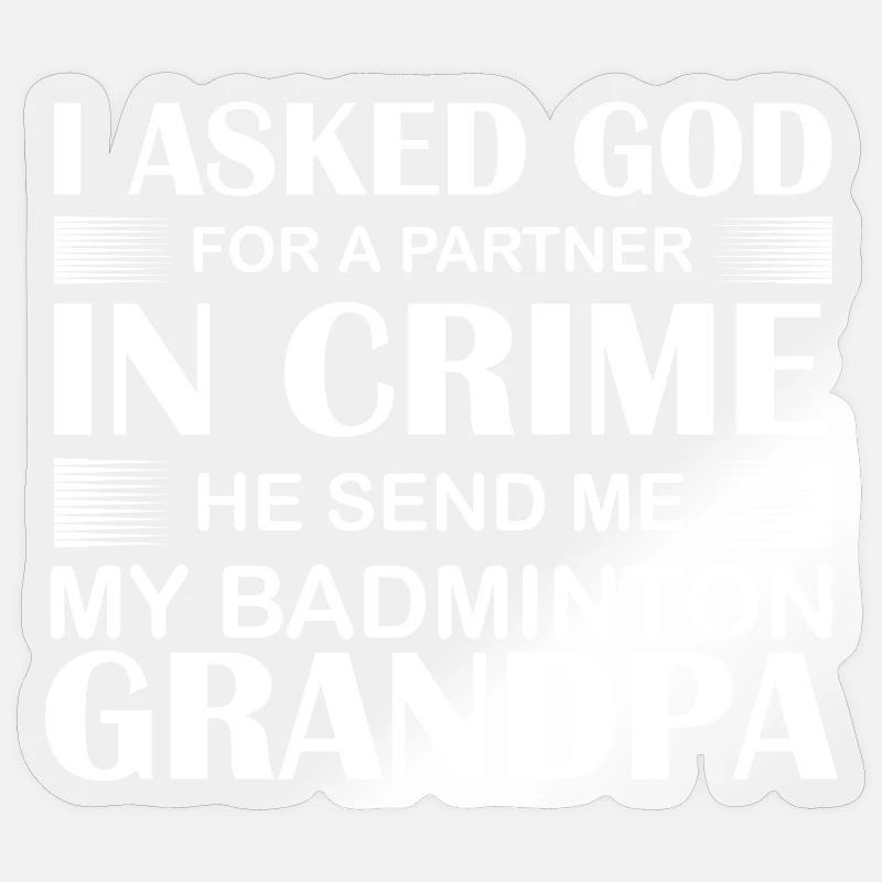 Badminton Papi Sticker taille S (10 x 10 cm)