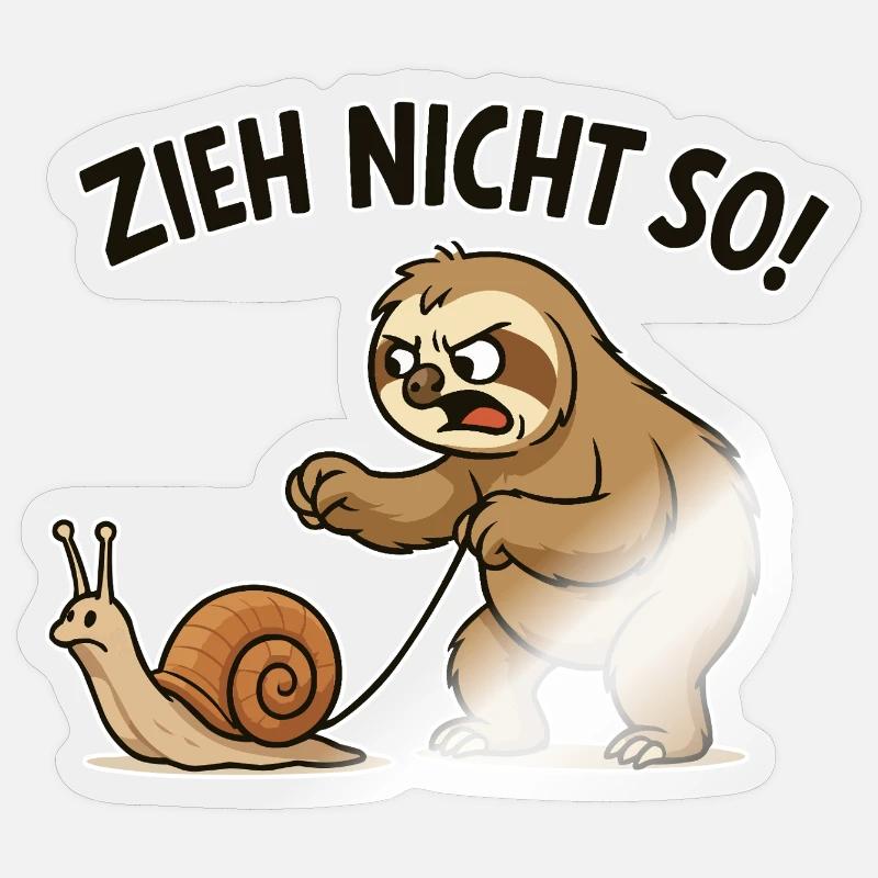 Ne tirez pas si paresseusement - Sticker taille S (10 x 10 cm) - brillant transparent
