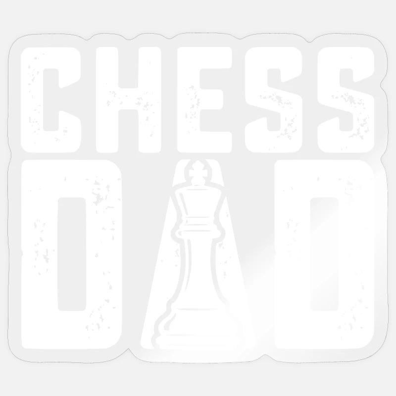 Schach Papa Design Schach Vater - Sticker Größe S (10 x 10 cm) - Transparent glänzend