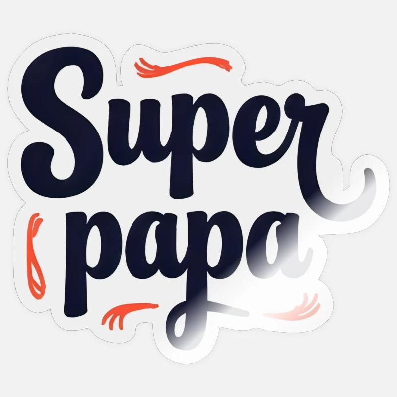 Super Dad Script Nähen Sticker Größe S (10 x 10 cm)