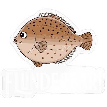 Flounder Bear Funny Flatfish Humor - Sticker size S (10 x 10 cm) - transparent glossy - Front