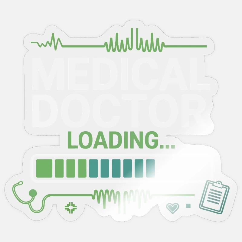 Medizinischer Doktor Loading - Sticker Größe S (10 x 10 cm) - Transparent glänzend
