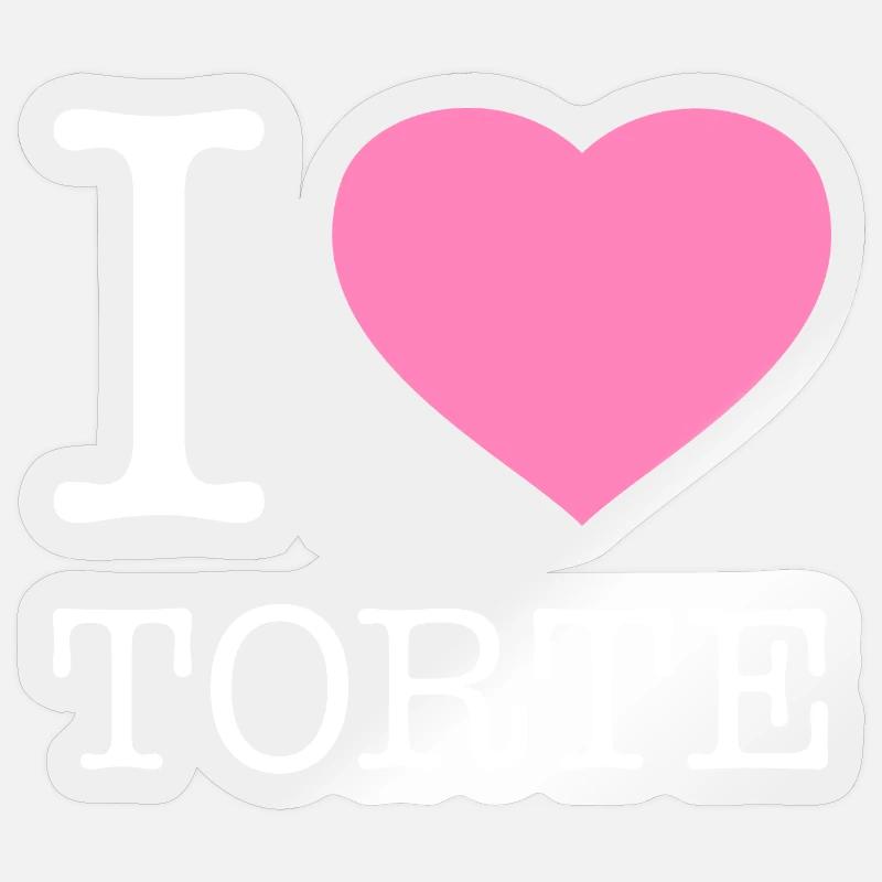 I love cake - Sticker size S (10 x 10 cm) - transparent glossy