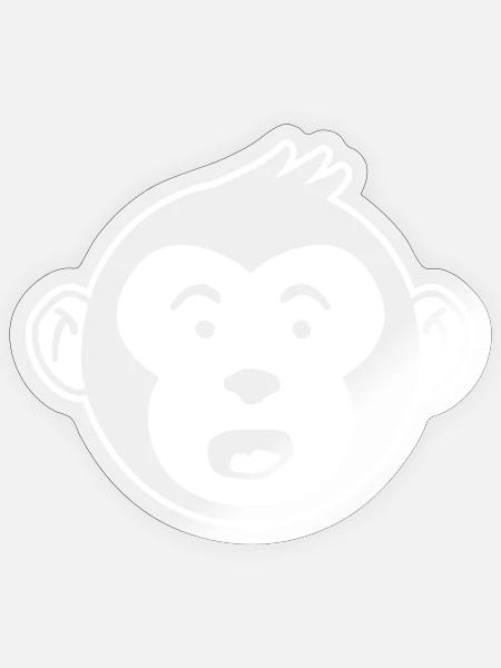 Affenkopf überrascht – Dschungel Banane Design - Sticker Größe S (10 x 10 cm) - Transparent glänzend