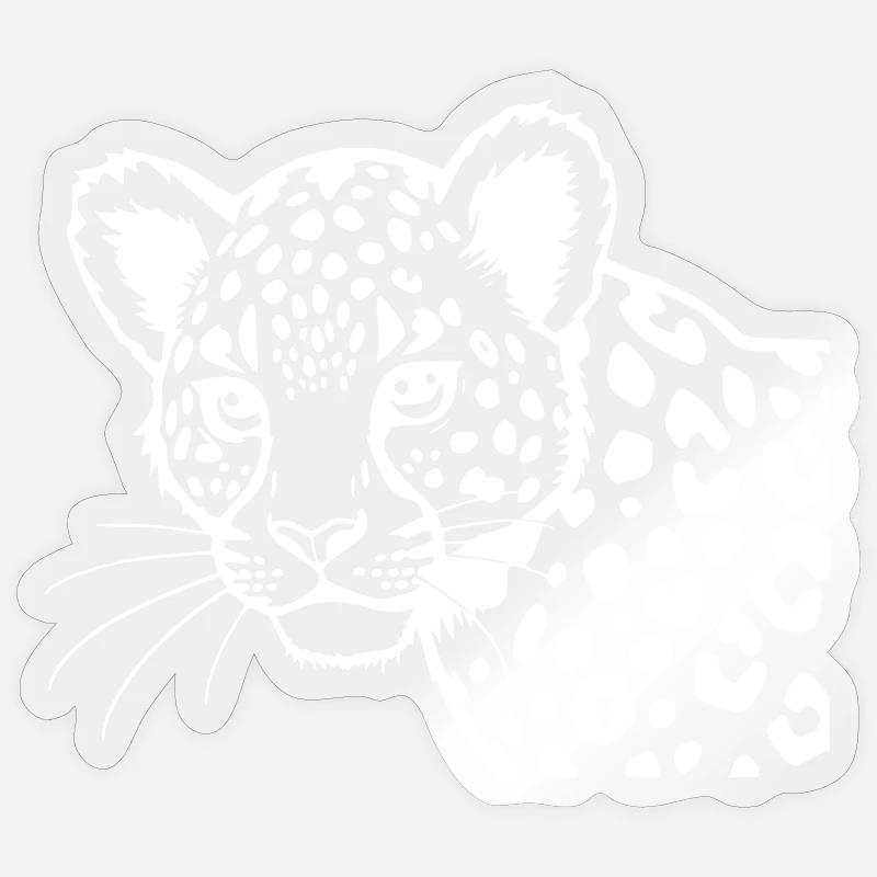 Leopard - Sticker Größe S (10 x 10 cm) - Transparent glänzend