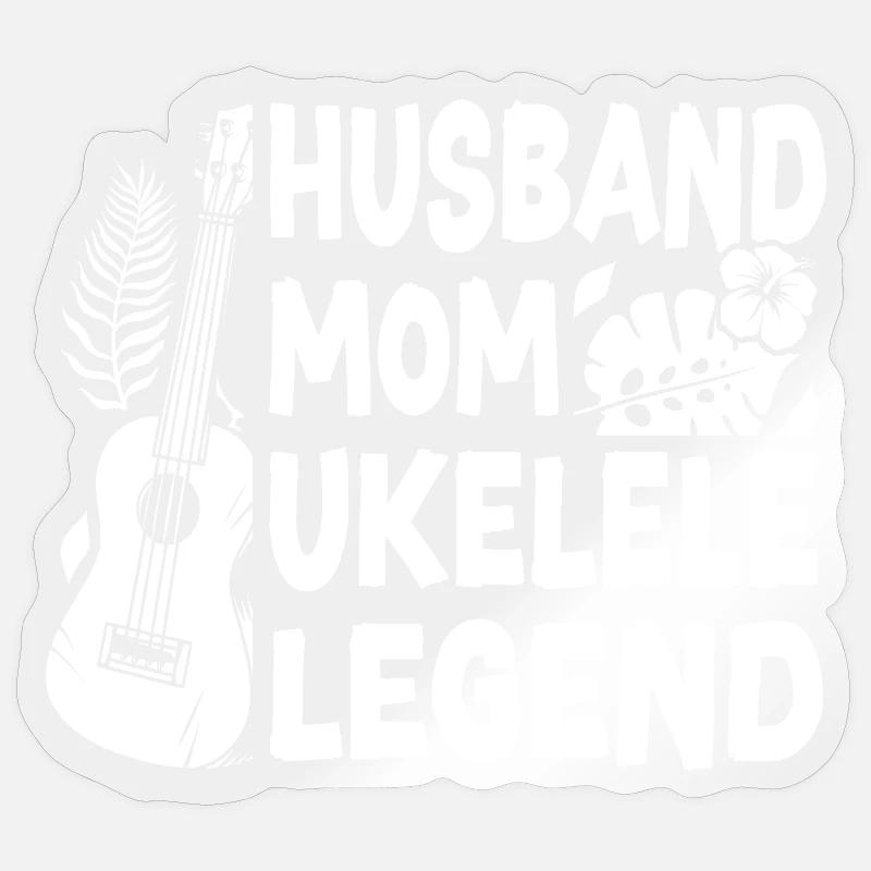 Épouse ukélé hawaïen Maman - Sticker taille S (10 x 10 cm) - brillant transparent