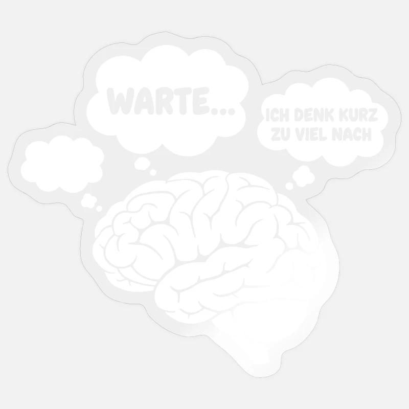 Brain Thoughts Comic - Sticker taille S (10 x 10 cm) - brillant transparent