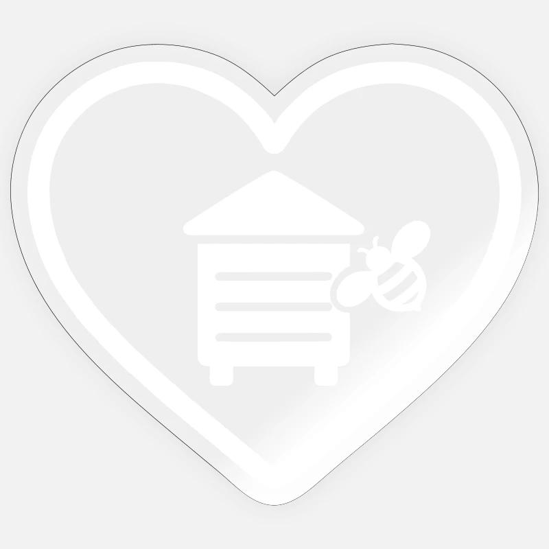 Herz-Imker-Bienbiene - Sticker Größe S (10 x 10 cm) - Transparent glänzend