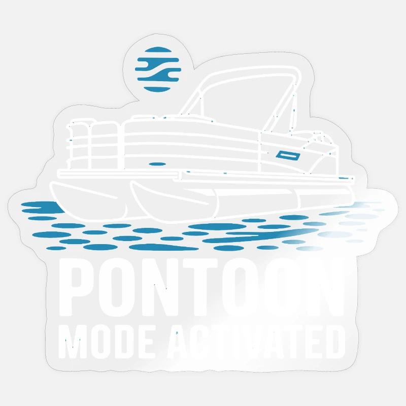 Pontoon Mode Activated Pontonboot Sommer - Sticker Größe S (10 x 10 cm) - Transparent glänzend