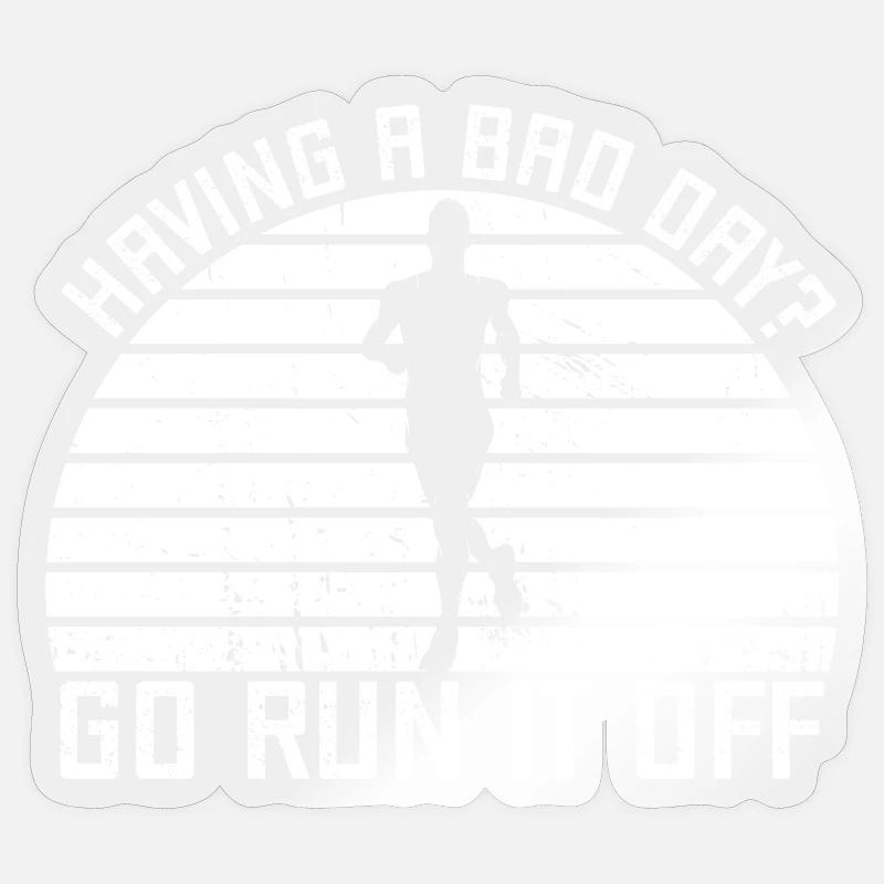Marathon Runner Go Run It Off Running Sticker Größe S (10 x 10 cm)