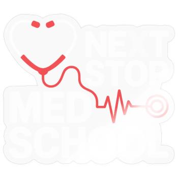 Med School Stethoscope Heart Tea - Sticker size S (10 x 10 cm) - transparent glossy - Front