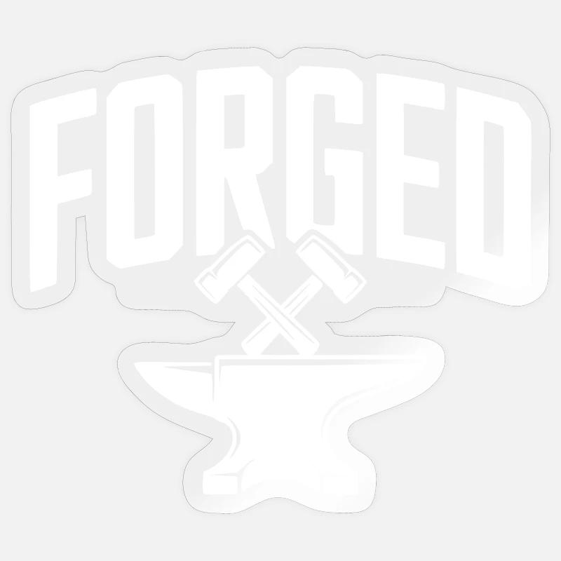 Geschmiedet - Sticker Größe S (10 x 10 cm) - Transparent glänzend