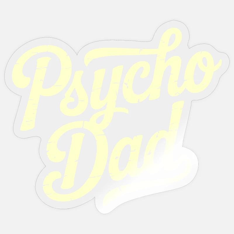 Psycho Dad Vintage Script Sticker Größe S (10 x 10 cm)