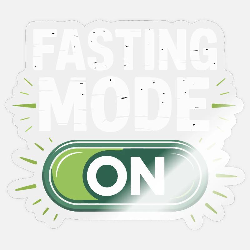 Fastenmodus Einschalten – Design - Sticker Größe S (10 x 10 cm) - Transparent glänzend