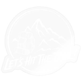 Mountain Trail Adventure Backpack Motif - Sticker size S (10 x 10 cm) - transparent glossy - Front