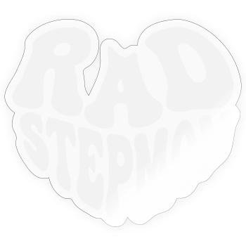 Rad Stepmom – Vintage Heart (Custom Color) - Sticker Größe S (10 x 10 cm) - Transparent glänzend - Vorne