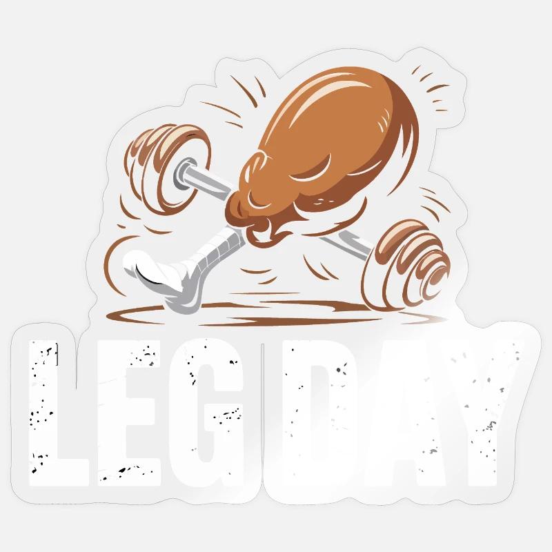 Leg Day Kraftduell - Sticker Größe S (10 x 10 cm) - Transparent glänzend