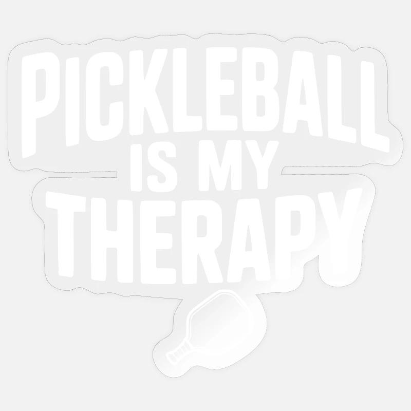Pickleball is my Therapy - Sticker size S (10 x 10 cm) - transparent glossy