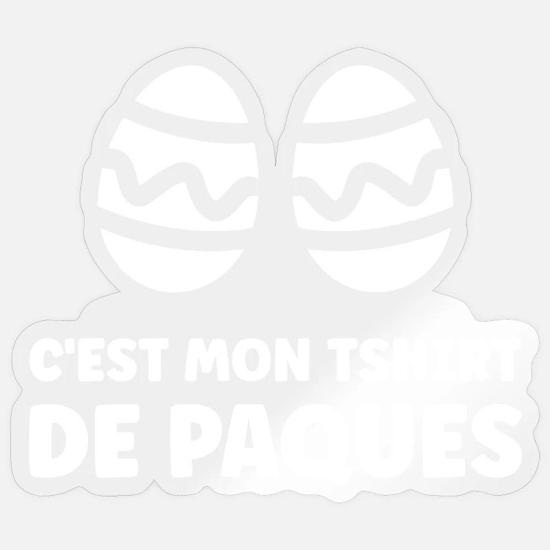 OEUFS DE PAQUES - Sticker taille S (10 x 10 cm) - brillant transparent