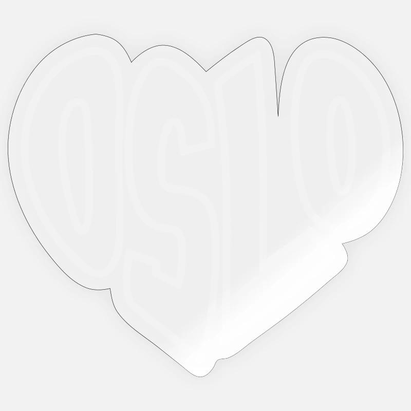 Oslo, Norway Geometric Calligraphy - Sticker size S (10 x 10 cm) - transparent glossy