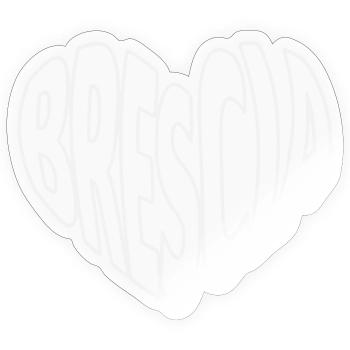 Brescia Lombardei, Typografie Herz - Sticker Größe S (10 x 10 cm) - Transparent glänzend - Vorne