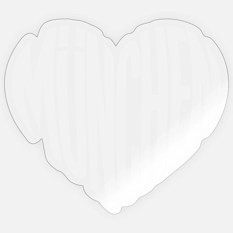 München Herz Silhouette - Designfarbe variabel Sticker Größe S (10 x 10 cm)