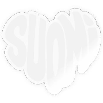 Finnland, Suomi Herz Typo - Sticker Größe S (10 x 10 cm) - Transparent glänzend - Vorne