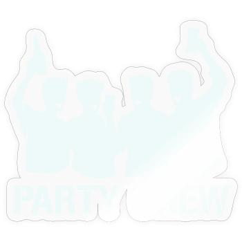 Party Crew Silhouette with Cheers - Sticker size S (10 x 10 cm) - transparent glossy - Front