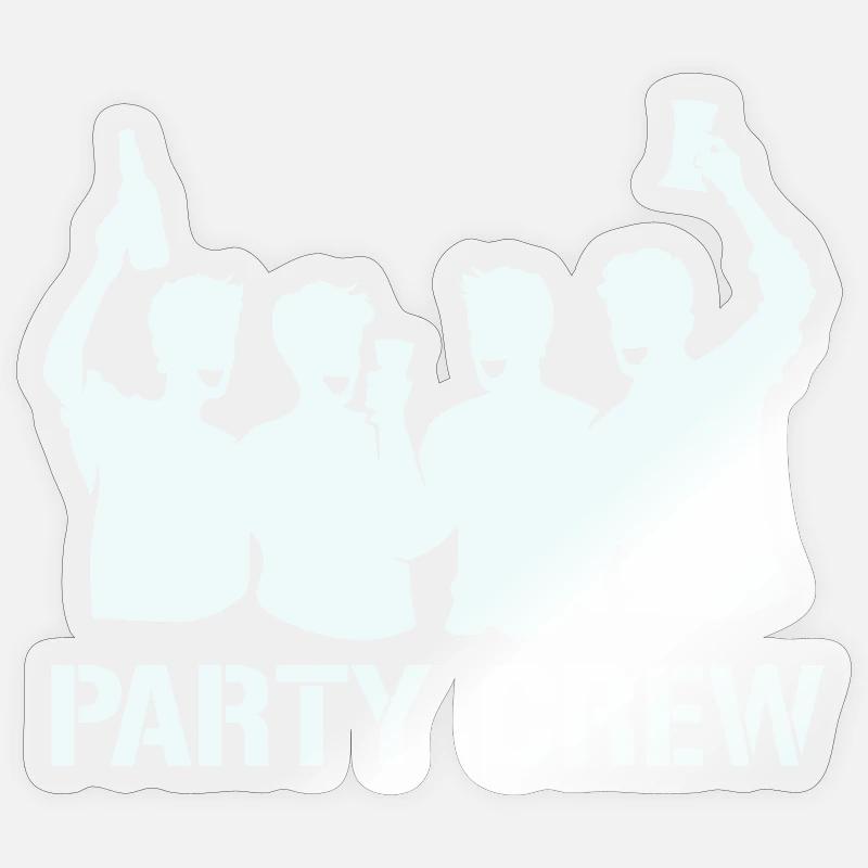 Party Crew Silhouette mit Prosten Sticker Größe S (10 x 10 cm)