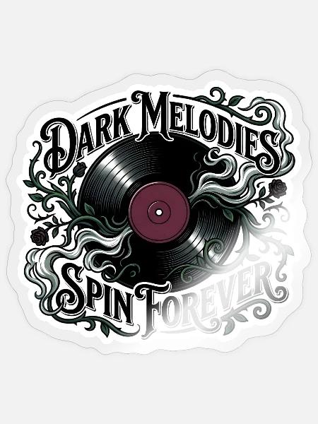 Dark Melodies Spin Forever - Sticker size S (10 x 10 cm) - transparent glossy