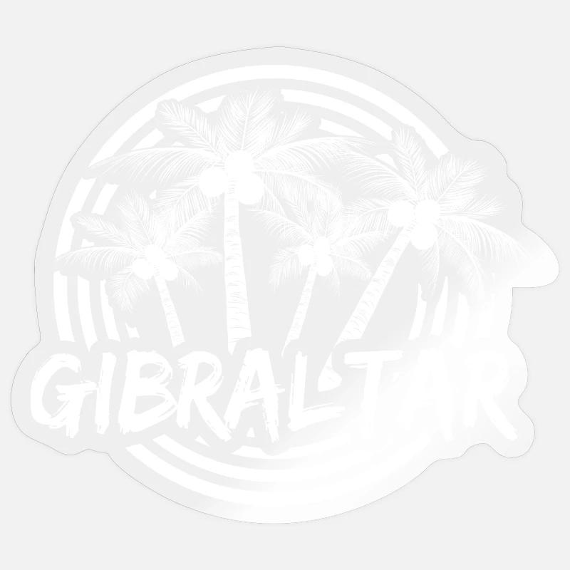 Gibraltar Palm Circle Logo - Sticker size S (10 x 10 cm) - transparent glossy
