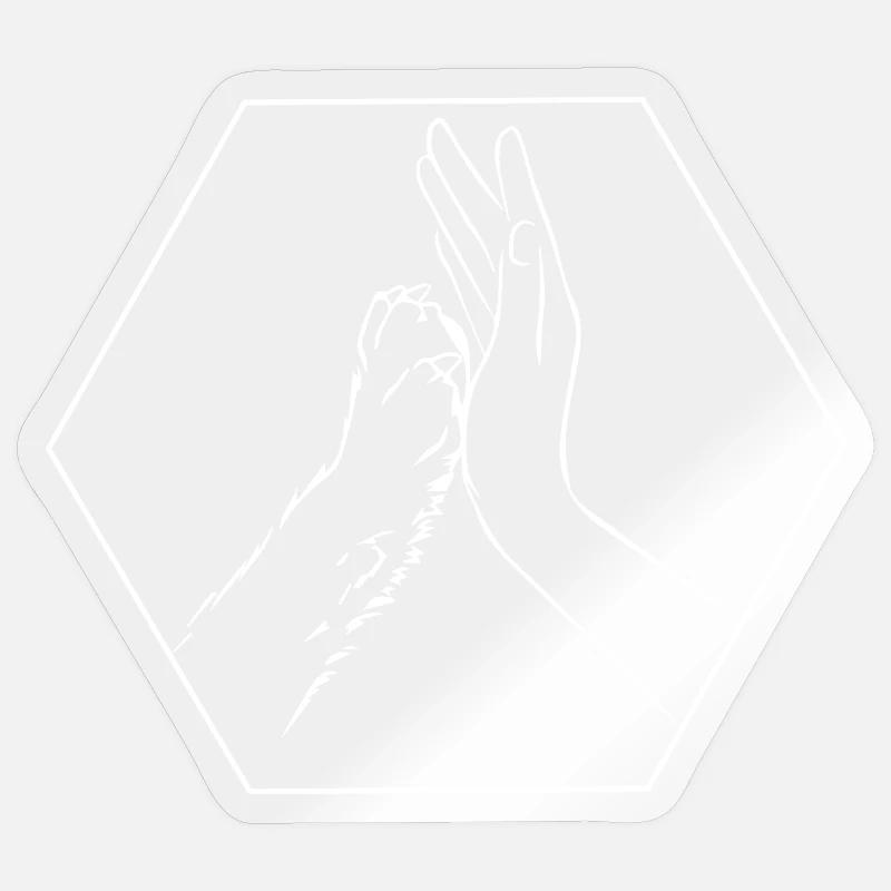 Équipe Patte et Main-Chien - Sticker taille S (10 x 10 cm) - brillant transparent