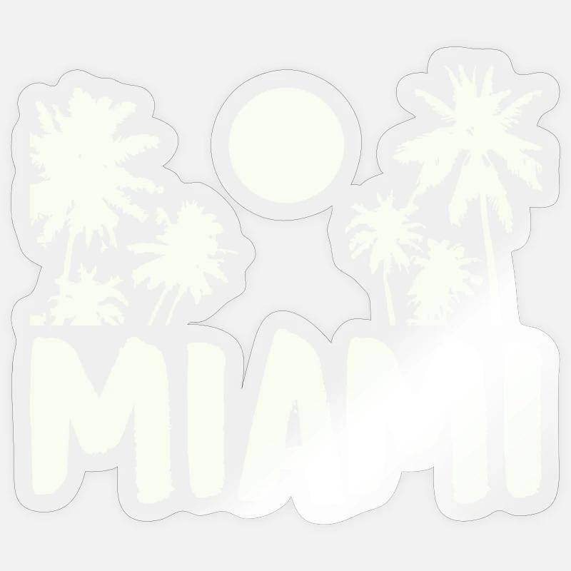 Miami Night Palm Trees - Sticker size S (10 x 10 cm) - transparent glossy