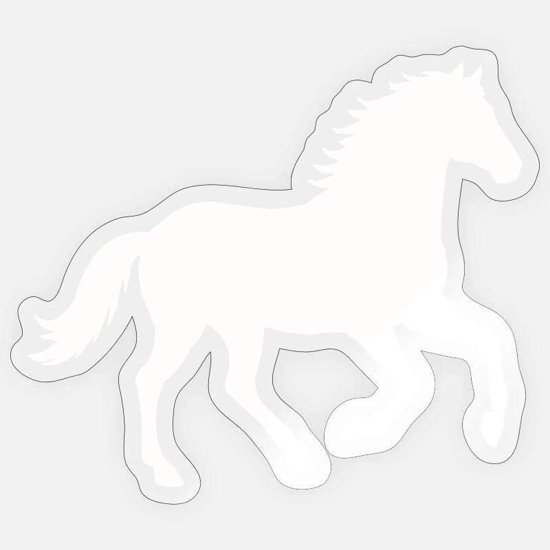 Silhouette d’un cheval sauvage - Sticker taille S (10 x 10 cm) - brillant transparent