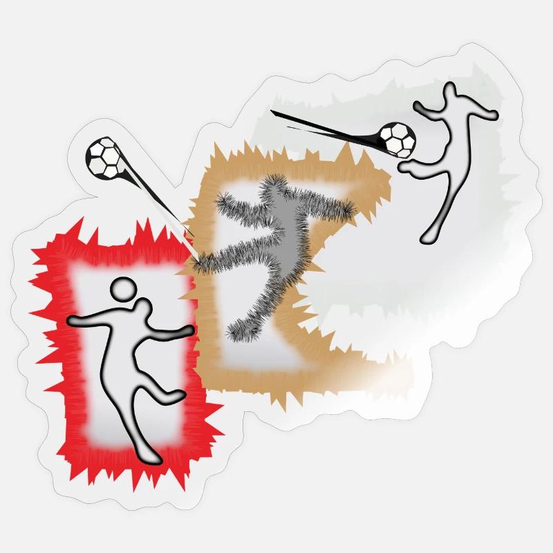 Dynamischer Ballspieler - Sticker Größe S (10 x 10 cm) - Transparent glänzend