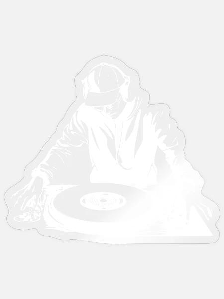 Dj Sketch - Sticker taille S (10 x 10 cm) - brillant transparent